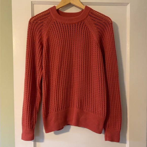 Varley Clay Open Knit Crewneck Sweater 100% Cotton Size Small - Picture 2 of 10